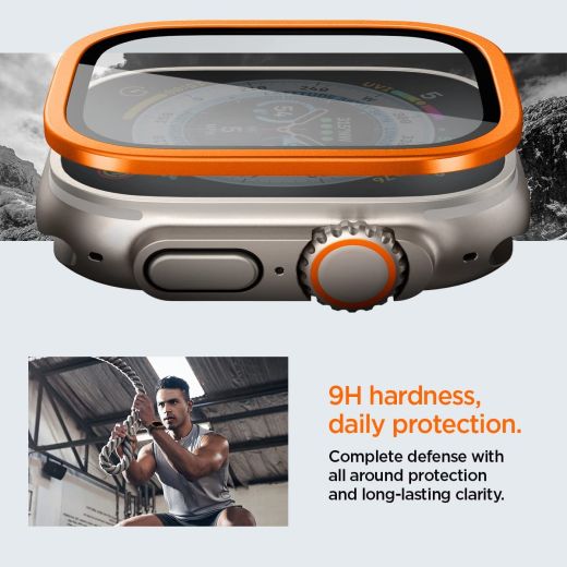 Защитное стекло Spigen Screen Protector Glas.tR Slim Pro Orange для Apple Watch Ultra | Ultra 2 49mm (AGL06162)
