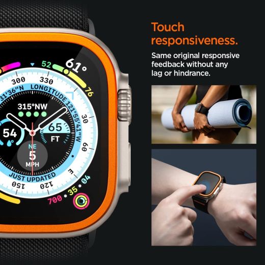 Захисне скло Spigen Screen Protector Glas.tR Slim Pro Orange для Apple Watch Ultra | Ultra 2 49mm (AGL06162)