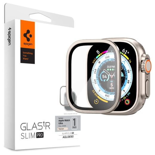 Защитное стекло Spigen Screen Protector Glas.tR Slim Pro Titanium для Apple Watch Ultra | Ultra 2 49mm (AGL06161)