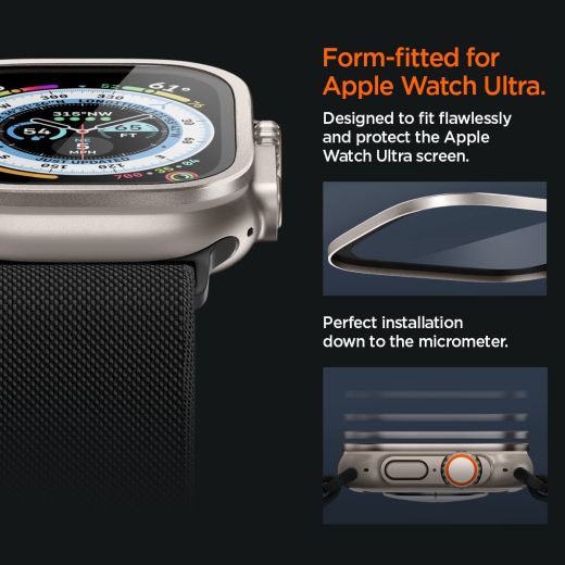 Защитное стекло Spigen Screen Protector Glas.tR Slim Pro Titanium для Apple Watch Ultra | Ultra 2 49mm (AGL06161)