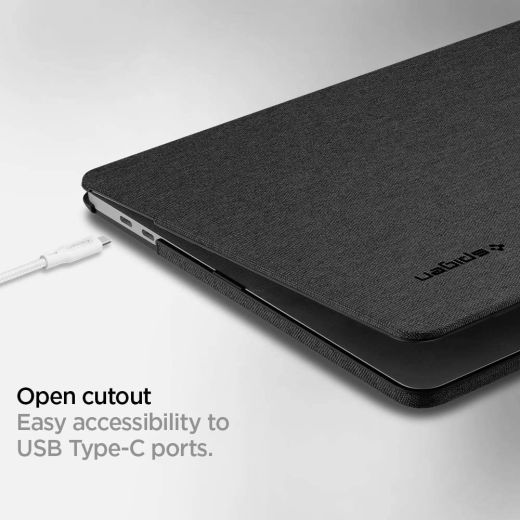 Чохол-накладка Spigen Thin Fit Black для MacBook Pro 13" M1 | M2 (2020 | 2022) (070CS25965)