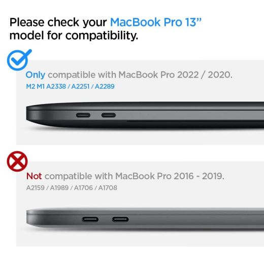Чохол-накладка Spigen Thin Fit Black для MacBook Pro 13" M1 | M2 (2020 | 2022) (070CS25965)