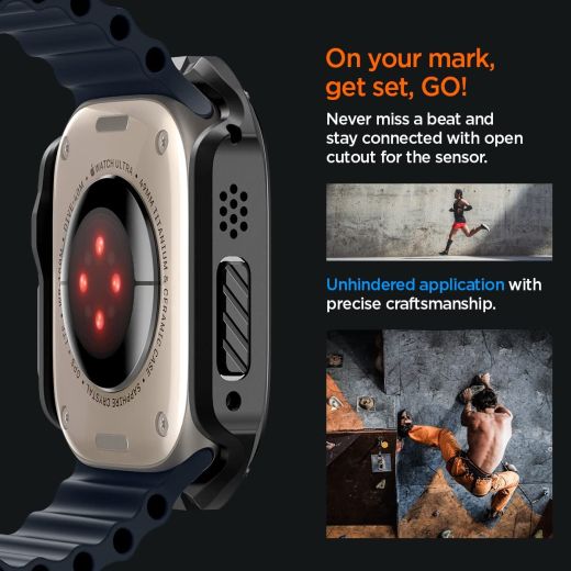 Защитный чехол со стеклом Spigen Tough Armor Black для Apple Watch Ultra | Ultra 2 49mm (ACS05457)