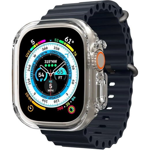 Захисний чохол Spigen Ultra Hybrid Designed Case Crystal Clear with Full Coverage Screen Protector для Apple Watch Ultra | Ultra 2 49mm (ACS05459)