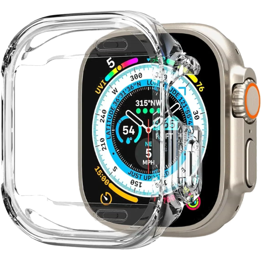 Защитный чехол Spigen Ultra Hybrid Designed Case Crystal Clear with Full Coverage Screen Protector для Apple Watch Ultra | Ultra 2 49mm (ACS05459)
