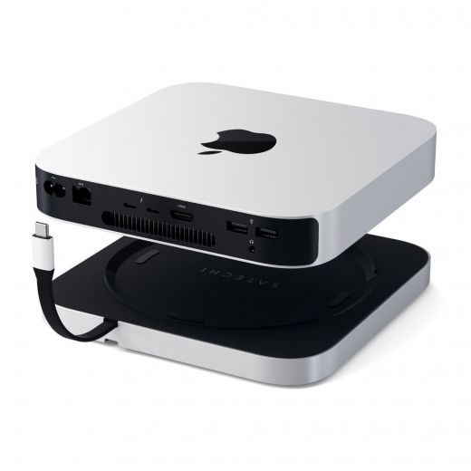 Хаб-підставка Satechi Type-C Aluminum Stand and Hub (ST-ABHFS) для Mac Mini