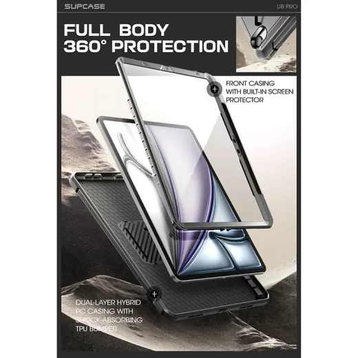 Протиударний чохол Supcase Unicorn Beetle Pro Rugged Black для iPad Air 13" M3 | M2 (2025 | 2024)