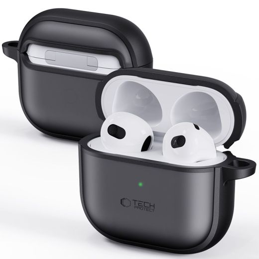Чохол з карабіном Tech-Protect Magmat Matte Black для AirPods 4 (2024)