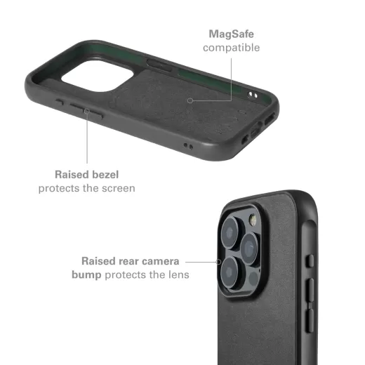 Кожаный чехол Mujjo Shield Case Black для iPhone 15 Pro Max