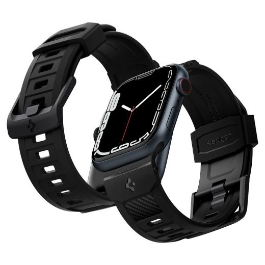 Ремінець Spigen Rugged Matte Black для Apple Watch 45mm | 44mm | 42mm (AMP02854)