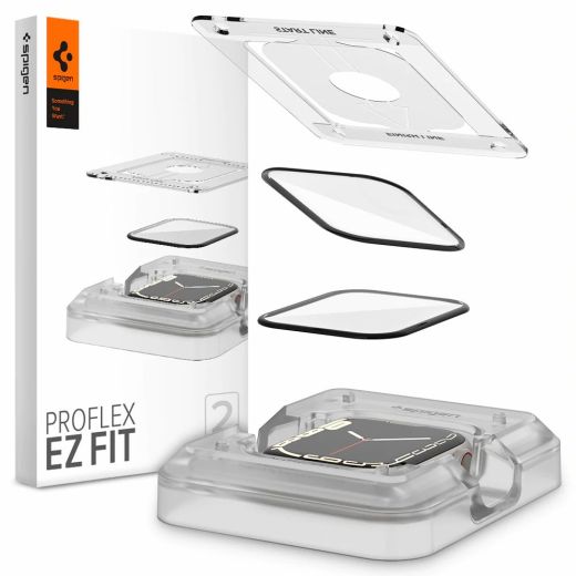 Защитное стекло Spigen Screen Protector ProFlex EZ Fit для Apple Watch Series 9 | 8 | 7 (45mm) 2 Pack (AFL04051)
