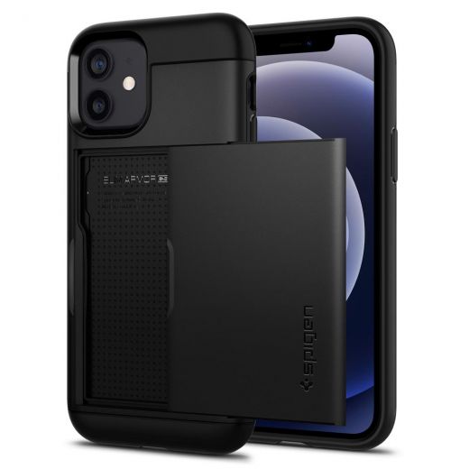 Чехол Spigen Slim Armor CS Black для iPhone 12 | 12 Pro (ACS01707)