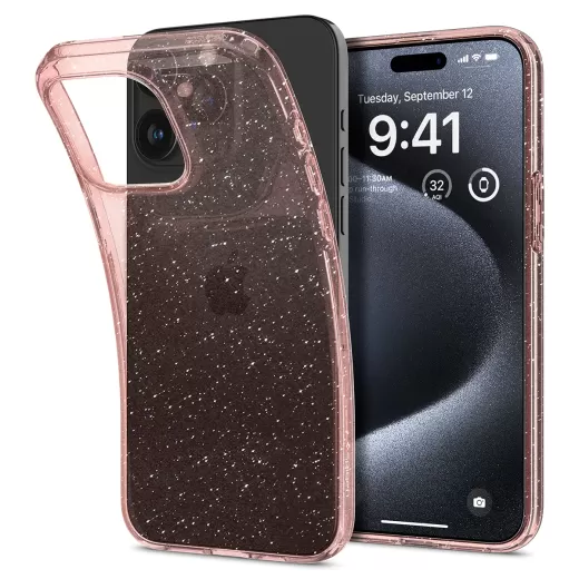 Чохол Spigen Liquid Crystal Glitter Rose Quartz для iPhone 15 Pro Max (ACS06560)
