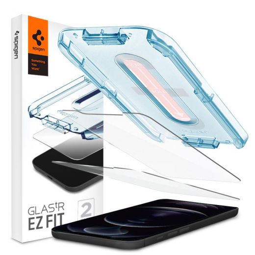 Защитное стекло Spigen Screen Protector EZ FIT GLAS.tR SLIM для iPhone 12 Pro Max