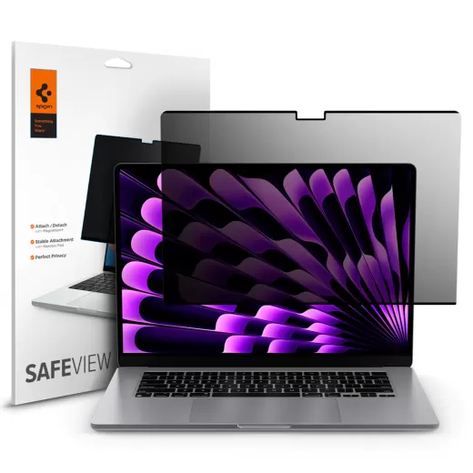 Захисна плівка антишпигун Spigen Screen Protector Safe View Transperensy для Macbook Air 15" M2 | M3 (2023 | 2024)(AFL06951)