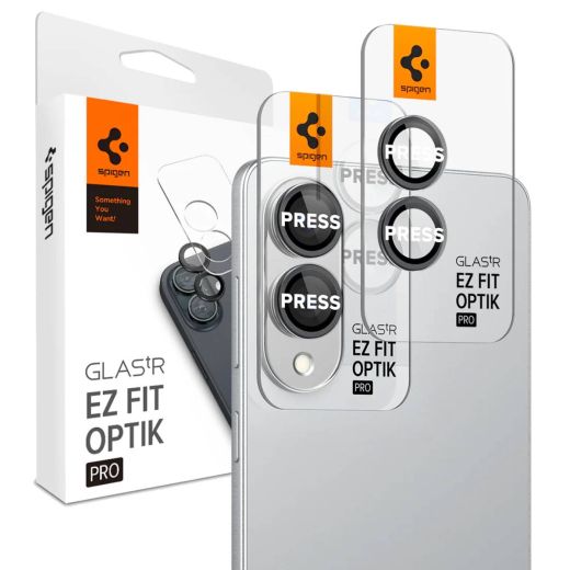 Защитное стекло на камеру Spigen Optik Pro EZ Fit Lens Protector Black для Samsung Galaxy S25 Edge (AGL09412)