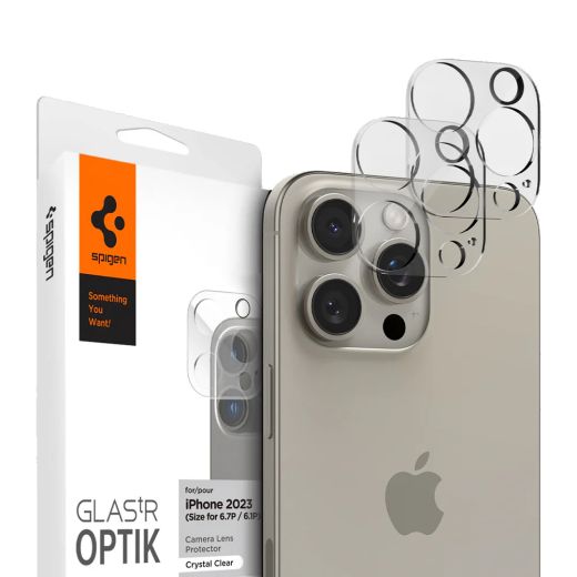Защитное стекло для камеры Spigen Optik Lens Protector Crystal Clear для iPhone 15 Pro | iPhone 15 Pro Max (AGL06912)