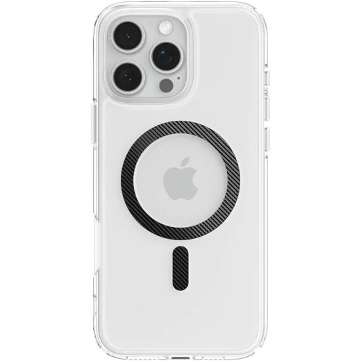 Прозрачный чехол Spigen Ultra Hybrid MagSafe Carbon Fiber для iPhone 16 Pro Max (ACS08000)