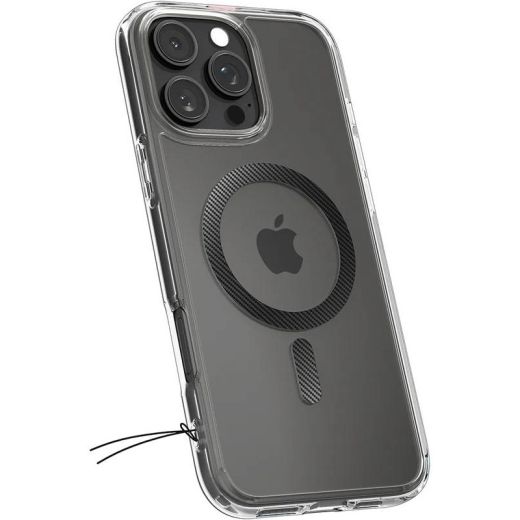Прозрачный чехол Spigen Ultra Hybrid MagSafe Carbon Fiber для iPhone 16 Pro Max (ACS08000)