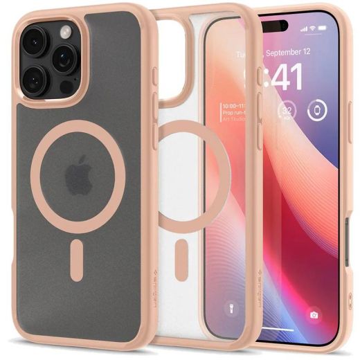 Прозрачный чехол Spigen Ultra Hybrid MagSafe Frost Rose Titanium для iPhone 16 Pro Max (ACS08689)