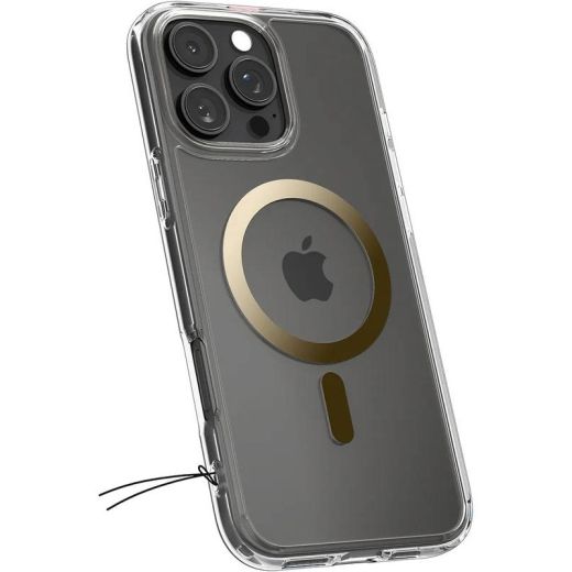 Прозорий чохол Spigen Ultra Hybrid MagSafe Gold для iPhone 16 Pro Max (ACS08001)