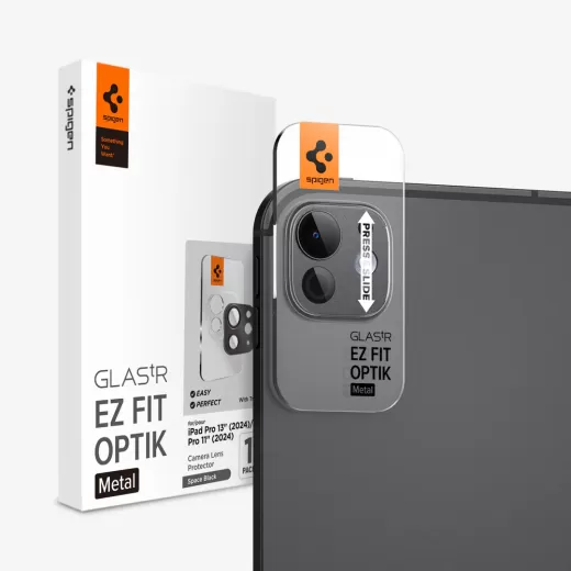 Захисне скло для камери Spigen Optik Pro EZ Fit Space Black для iPad Pro 13” M4 (2024) | iPad Pro 11” M4 (2024)  (AGL07791)