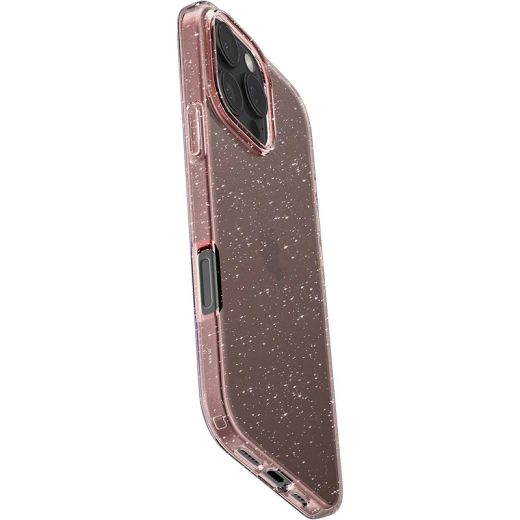 Прозорий чохол Spigen Liquid Crystal Glitter Rose Quartz для iPhone 16 Pro