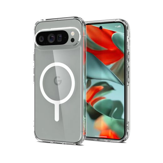 Прозорий чохол Spigen Ultra Hybrid Metal Ring (MagFit) White для Pixel 9 Pro XL (ACS07720)