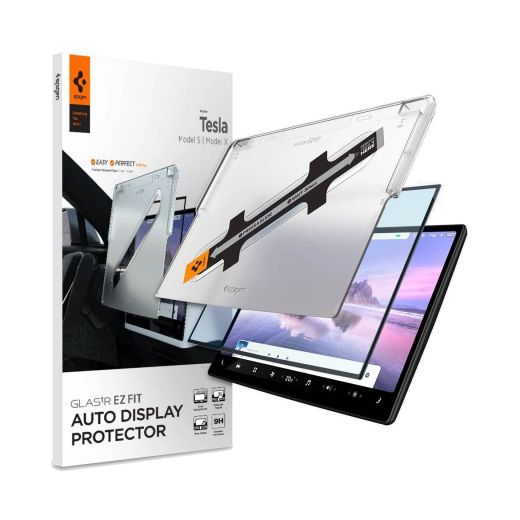 Защитное стекло Spigen GLAS.tR EZ Fit Screen Protector для Tesla Model S | Model X (2021-2025) (AGL04688)