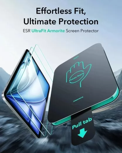 Захисне скло з аплікатором ESR UltraFit Armorite Screen Protector (2 шт.) для iPad Air 11” M3 | M2 (2025 | 2024) (1E12000201)