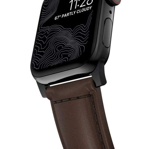 Шкіряний ремінець Nomad Traditional Band Rustic Brown Leather / Black Hardware для Apple Watch 49мм | 45мм | 44мм (NM1A4RBT00)