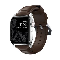 Шкіряний ремінець Nomad Traditional Band Rustic Brown Leather / Silver Hardware (NM1A4RST00) для Apple Watch 49мм | 45мм | 44мм