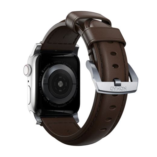 Кожаный ремешок Nomad Traditional Band Rustic Brown Leather / Silver Hardware для Apple Watch 49мм | 45мм | 44мм (NM1A4RST00)