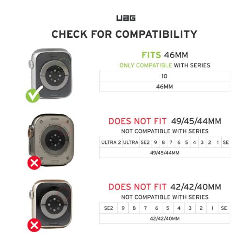 Противоударный чехол UAG Scout Case Clear для Apple Watch 10 46мм (1A4417114G4G)