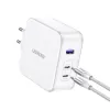 Швидка зарядка Ugreen CD289 USB-A | 2xUSB-C 140W Fast Charger White with USB-C to USB-C Cable
