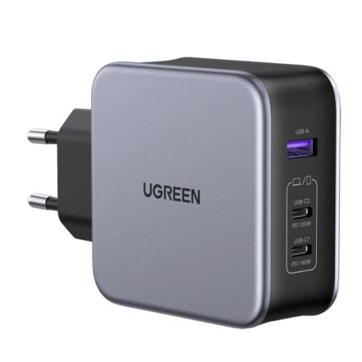 Быстрая зарядка Ugreen CD289 Nexode 140W USB C GaN Charger-3 Ports Wall Charger