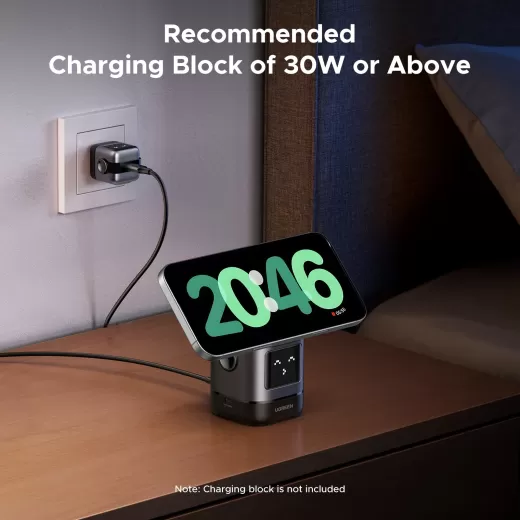 Бездротова зарядка Ugreen Uno 2 в 1 Magnetic Wireless Charger 15W