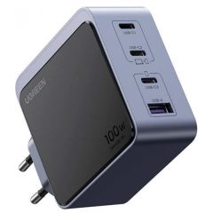 Швидка зарядка Ugreen X565 Nexode Air USB+3xUSB-C 100W GaN Tech QC4.0 PD3.0 Space Gray 