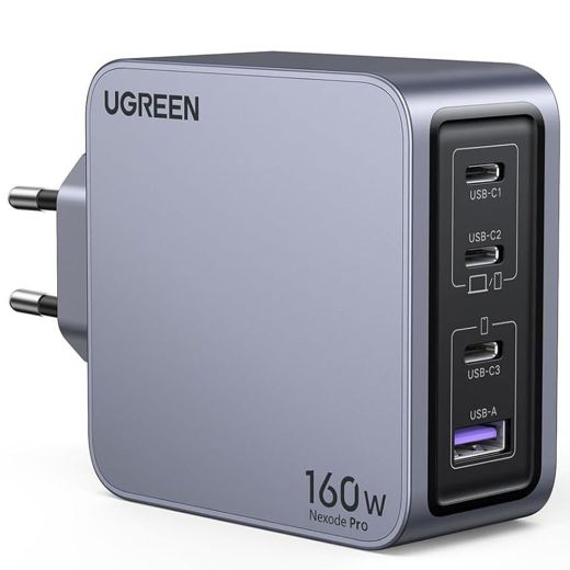 Быстрая зарядка Ugreen X763 Nexode Pro USB + 3 x USB Type-C 160W Grey
