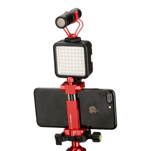 Держатель для телефона Ulanzi ST-03 Metal Smart Phone Tripod Mount with Cold Shoe Red