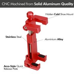 Держатель для телефона Ulanzi ST-03 Metal Smart Phone Tripod Mount with Cold Shoe Red