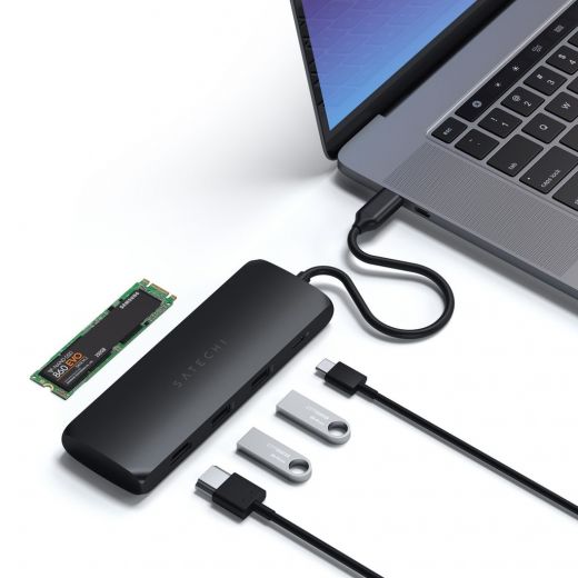 Адаптер Satechi USB-C Hybrid Multiport Adapter Black (ST-UCHSEK) для MacBook