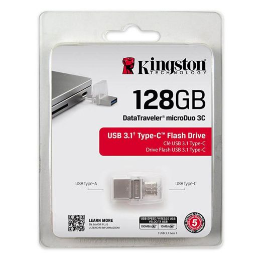 Флеш-накопитель USB-C/USB Kingston DataTraveler MicroDuo 3C 128GB (DTDUO3C/128GB)