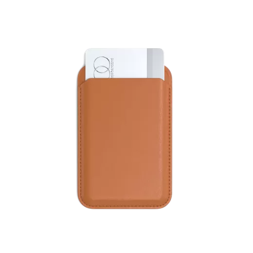 Кожаный чехол-бумажник с подставкой Satechi Vegan-Leather Magnetic Wallet Stand Orange (ST-VLWO)