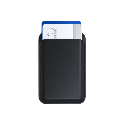 Кожаный чехол-бумажник с подставкой Satechi Vegan-Leather Magnetic Wallet Stand Black (ST-VLWK)