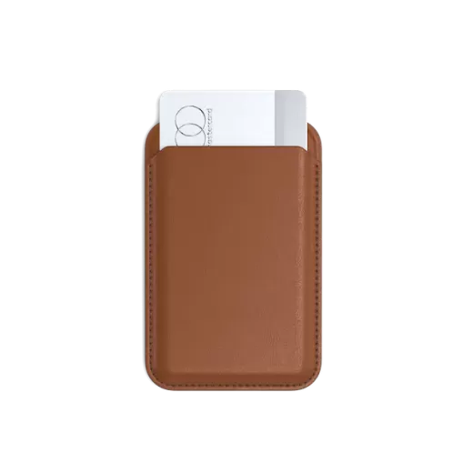Кожаный чехол-бумажник с подставкой Satechi Vegan-Leather Magnetic Wallet Stand Brown (ST-VLWN)