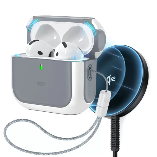 Чехол ESR Orbit Hybrid Snap-and-Charge Bundle White для AirPods 4 (2024)