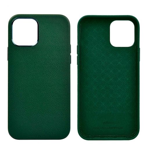 Кожаный чехол WIWU Calfskin Series Green для iPhone 13 Pro Max 