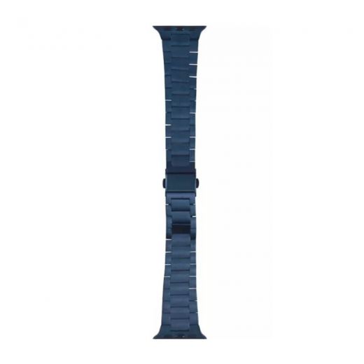 Металлический ремешок WiWU Ultra-Thin Steel Belt Three Beads Band Blue для Apple Watch 41mm | 40mm | 38mm