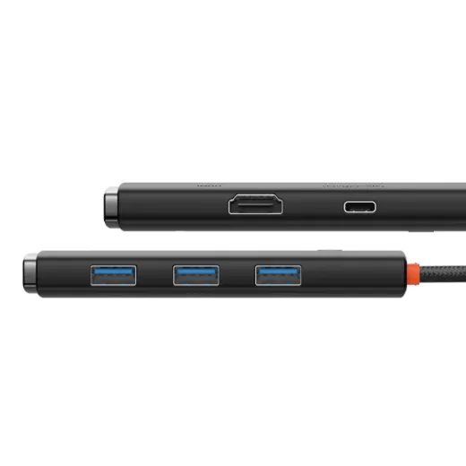 USB-Hub Baseus Lite Series 5-Port Type-C HUB Docking Station Type-C to HDMI | USB3.0 | PD) Black (WKQX040001)
